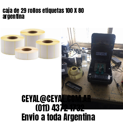 caja de 29 rollos etiquetas 100 X 80 argentina