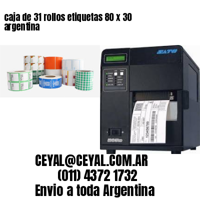 caja de 31 rollos etiquetas 80 x 30 argentina