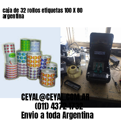 caja de 32 rollos etiquetas 100 X 80 argentina