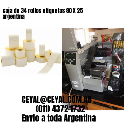 caja de 34 rollos etiquetas 80 X 25 argentina