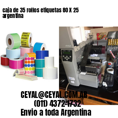 caja de 35 rollos etiquetas 80 X 25 argentina