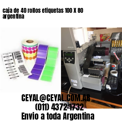 caja de 40 rollos etiquetas 100 X 80 argentina