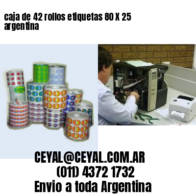caja de 42 rollos etiquetas 80 X 25 argentina