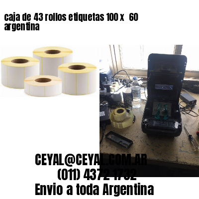 caja de 43 rollos etiquetas 100 x  60 argentina