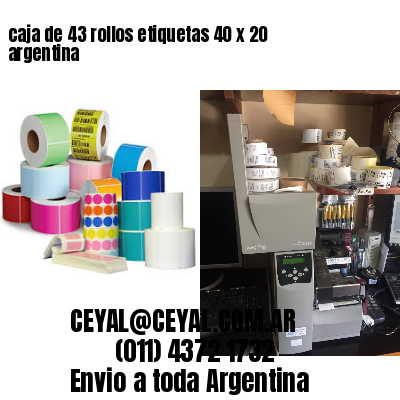 caja de 43 rollos etiquetas 40 x 20 argentina