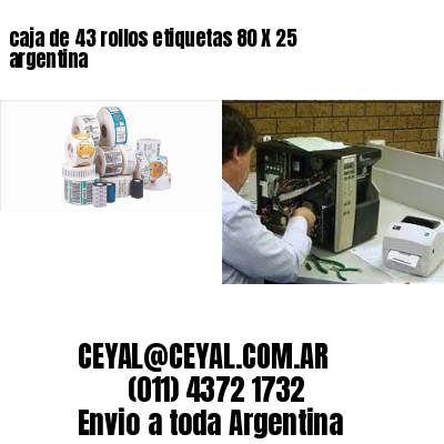 caja de 43 rollos etiquetas 80 X 25 argentina