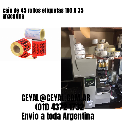 caja de 45 rollos etiquetas 100 X 35 argentina