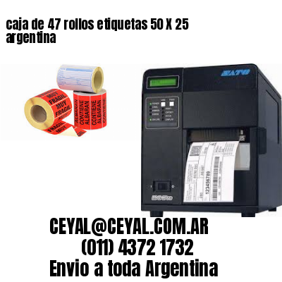caja de 47 rollos etiquetas 50 X 25 argentina