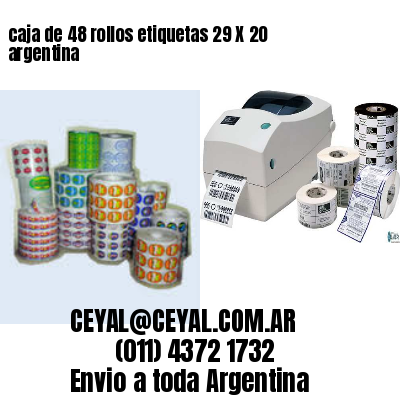caja de 48 rollos etiquetas 29 X 20 argentina
