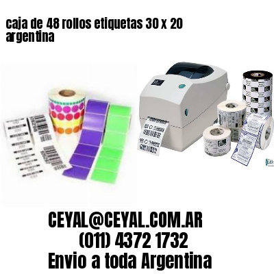 caja de 48 rollos etiquetas 30 x 20 argentina