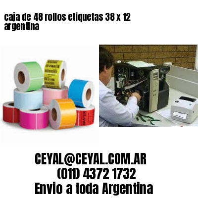 caja de 48 rollos etiquetas 38 x 12 argentina