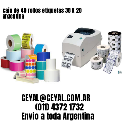 caja de 49 rollos etiquetas 38 X 20 argentina