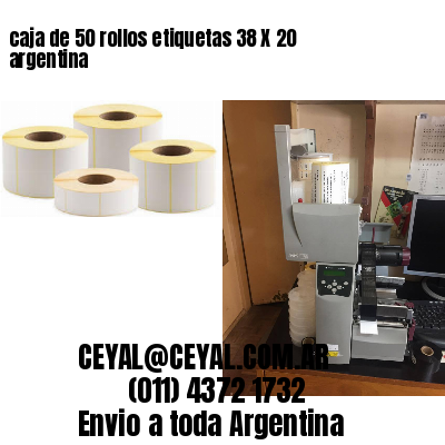 caja de 50 rollos etiquetas 38 X 20 argentina