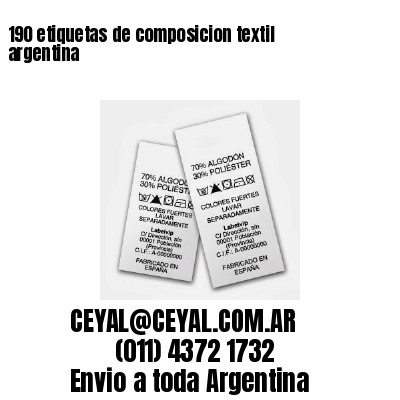 190 etiquetas de composicion textil argentina