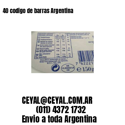 40 codigo de barras Argentina