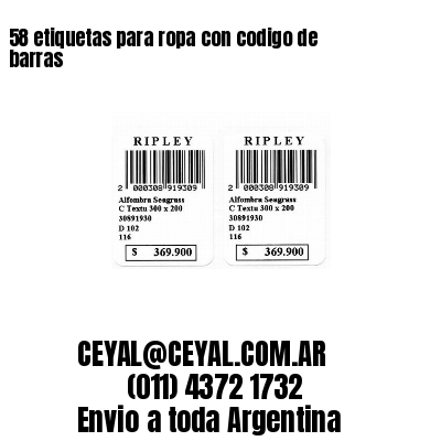 58 etiquetas para ropa con codigo de barras