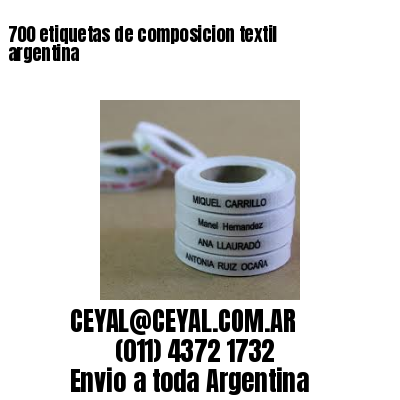 700 etiquetas de composicion textil argentina