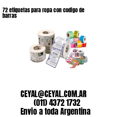 72 etiquetas para ropa con codigo de barras