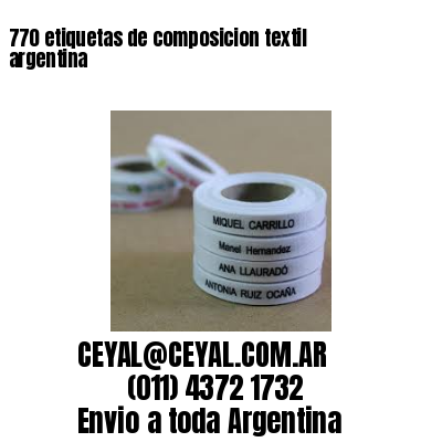 770 etiquetas de composicion textil argentina