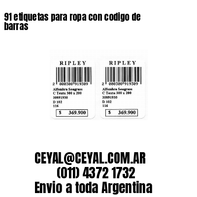 91 etiquetas para ropa con codigo de barras