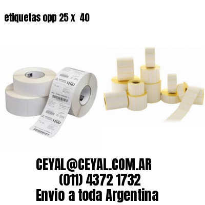 etiquetas opp 25 x  40