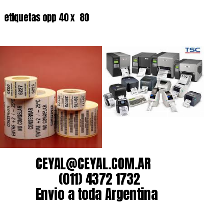 etiquetas opp 40 x  80