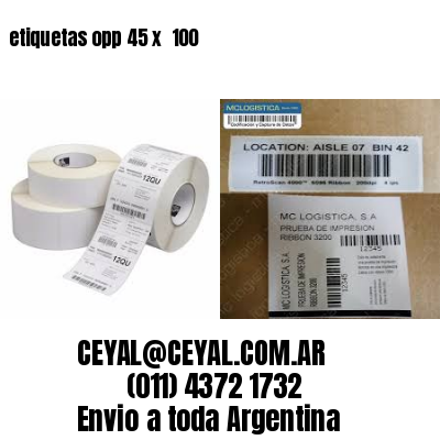 etiquetas opp 45 x  100