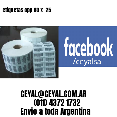 etiquetas opp 60 x  25