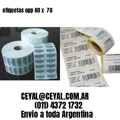 etiquetas opp 60 x  70