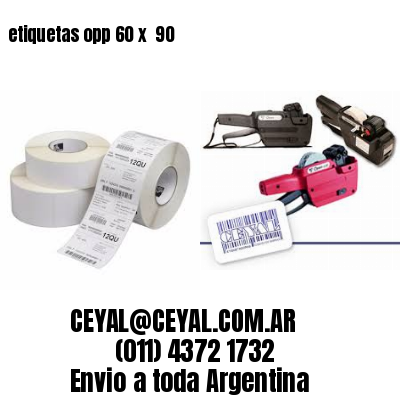 etiquetas opp 60 x  90