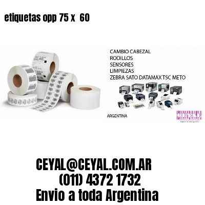 etiquetas opp 75 x  60