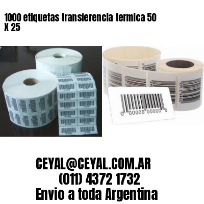 1000 etiquetas transferencia termica 50 X 25