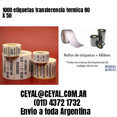 1000 etiquetas transferencia termica 80 X 50