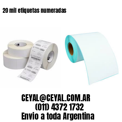 20 mil etiquetas numeradas