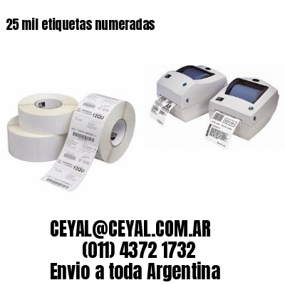 25 mil etiquetas numeradas