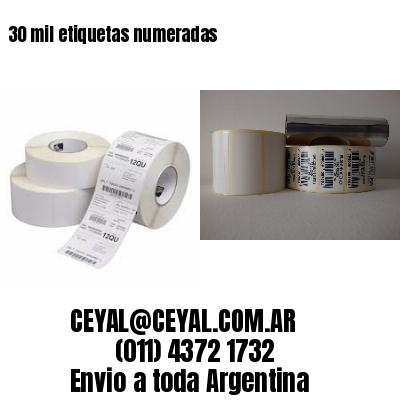 30 mil etiquetas numeradas