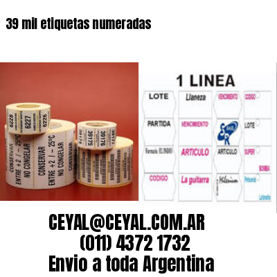 39 mil etiquetas numeradas