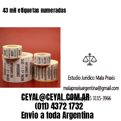43 mil etiquetas numeradas