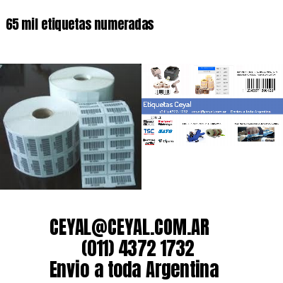 65 mil etiquetas numeradas