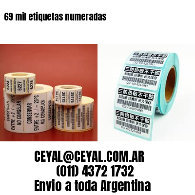 69 mil etiquetas numeradas
