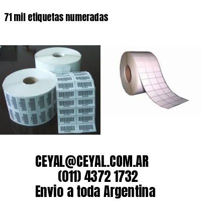 71 mil etiquetas numeradas