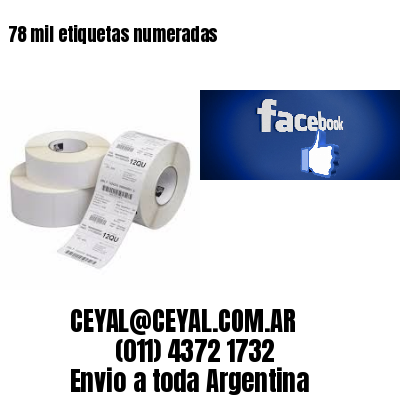 78 mil etiquetas numeradas