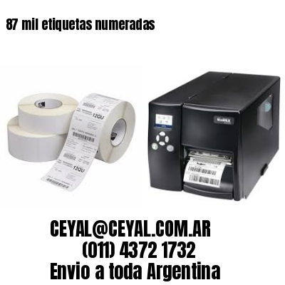 87 mil etiquetas numeradas