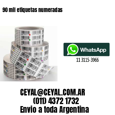 90 mil etiquetas numeradas