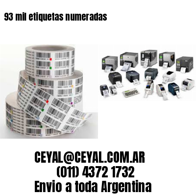 93 mil etiquetas numeradas