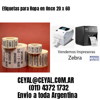 Etiquetas para Ropa en Once 20 x 60