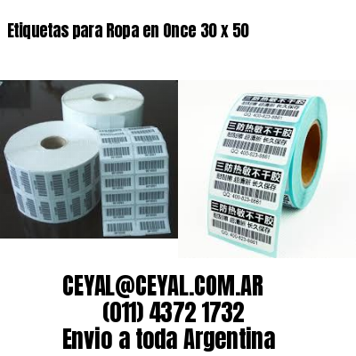 Etiquetas para Ropa en Once 30 x 50