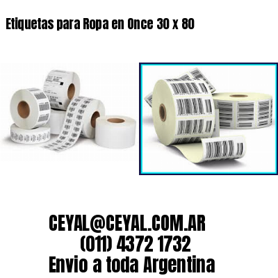 Etiquetas para Ropa en Once 30 x 80