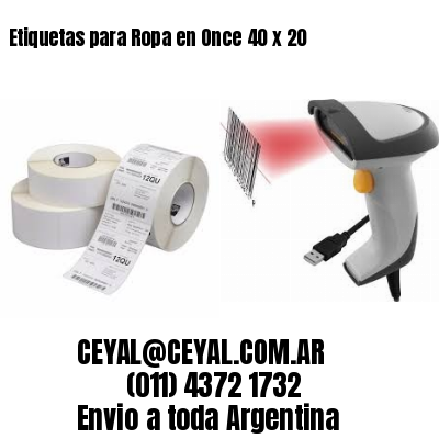 Etiquetas para Ropa en Once 40 x 20