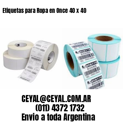 Etiquetas para Ropa en Once 40 x 40